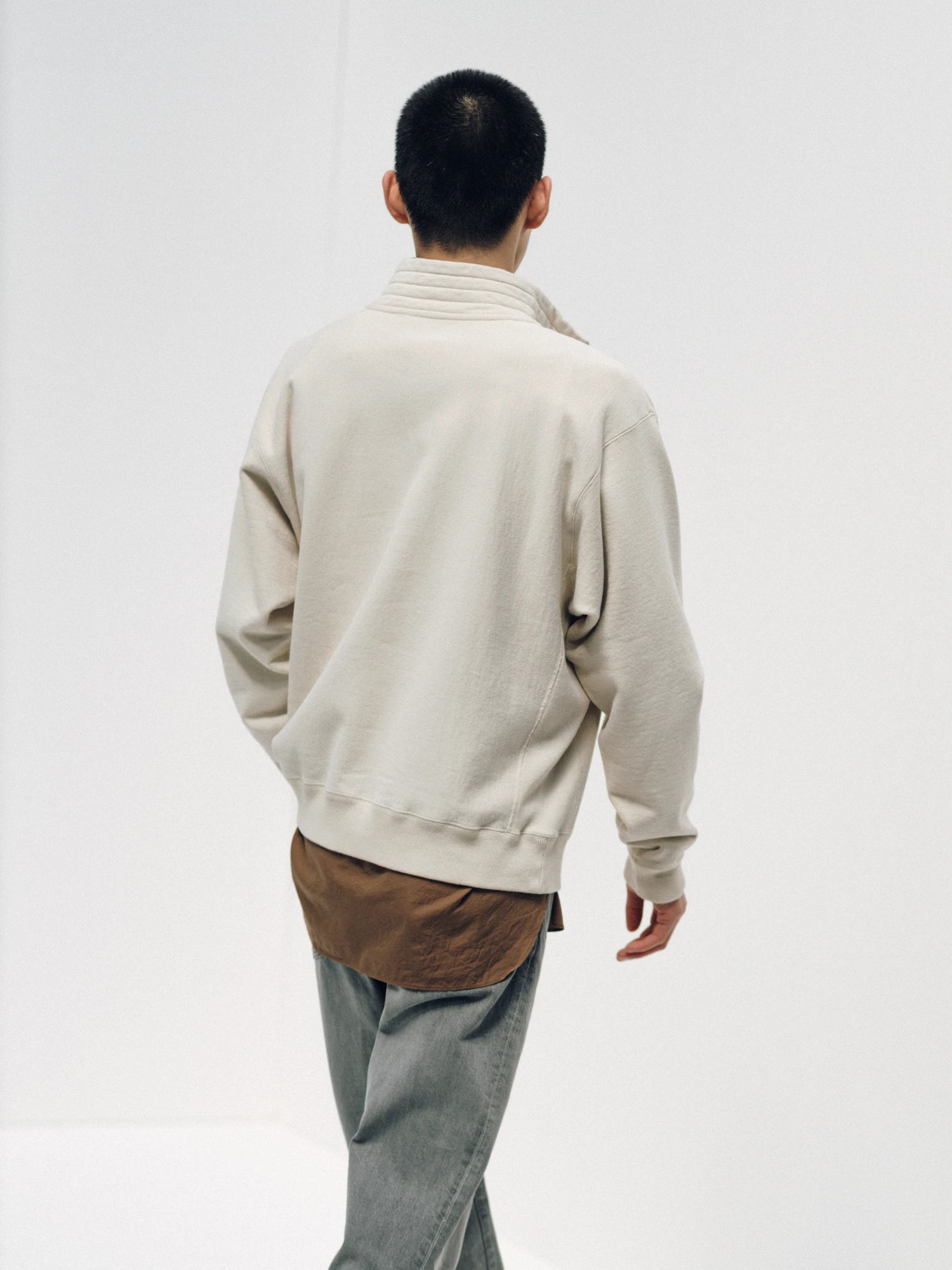 Zipper High Neck Pullover