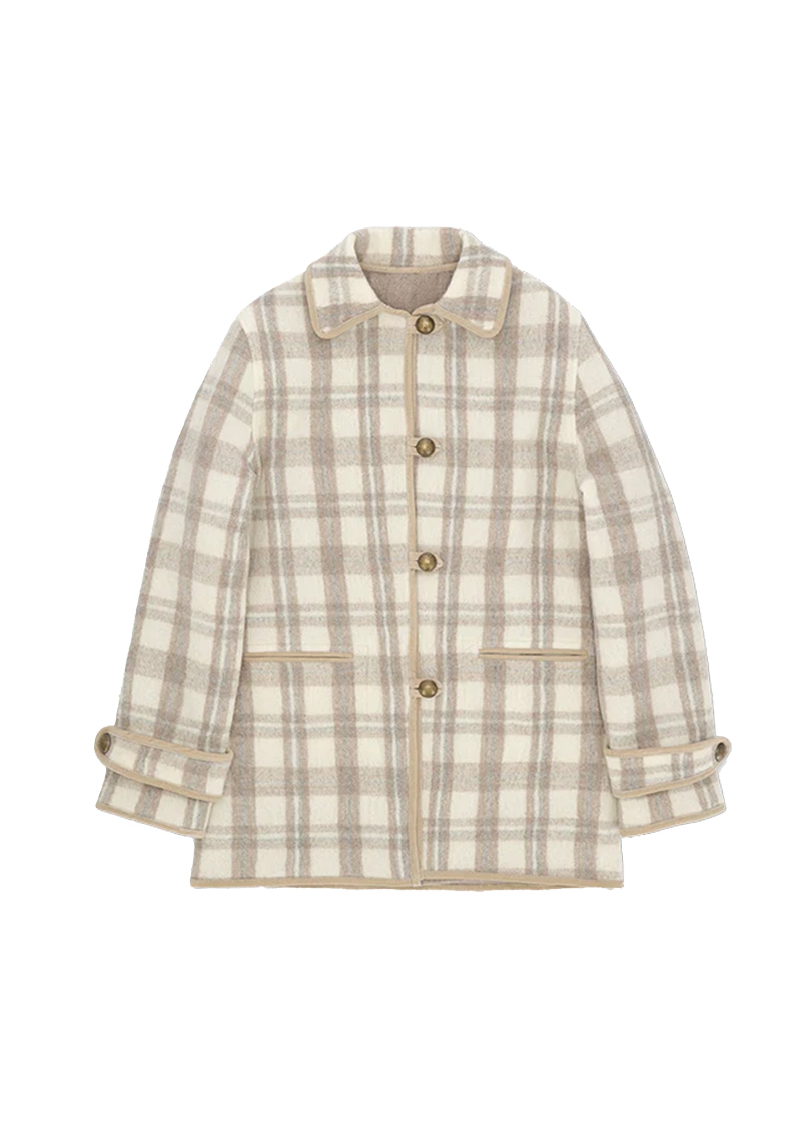 Danielle Jacke aus Wolle mit Karomuster