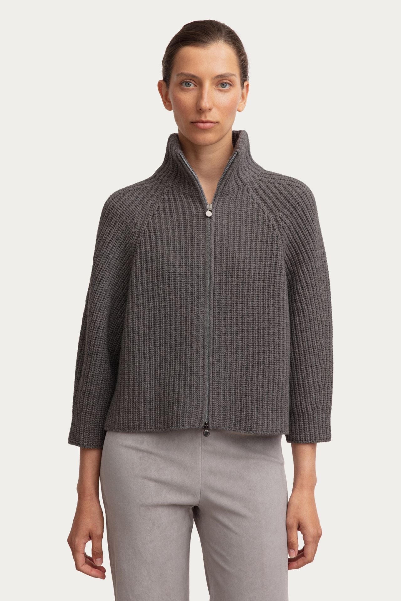 FALLOU ZIP Cashmere Strickjacke