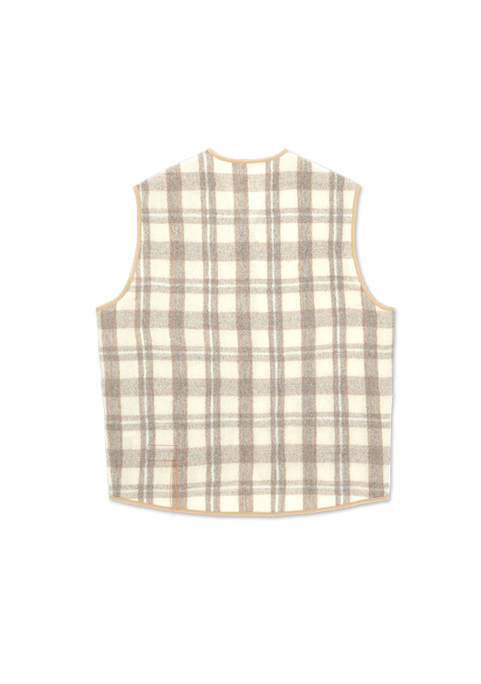 Check Wool Sherpa-Vest