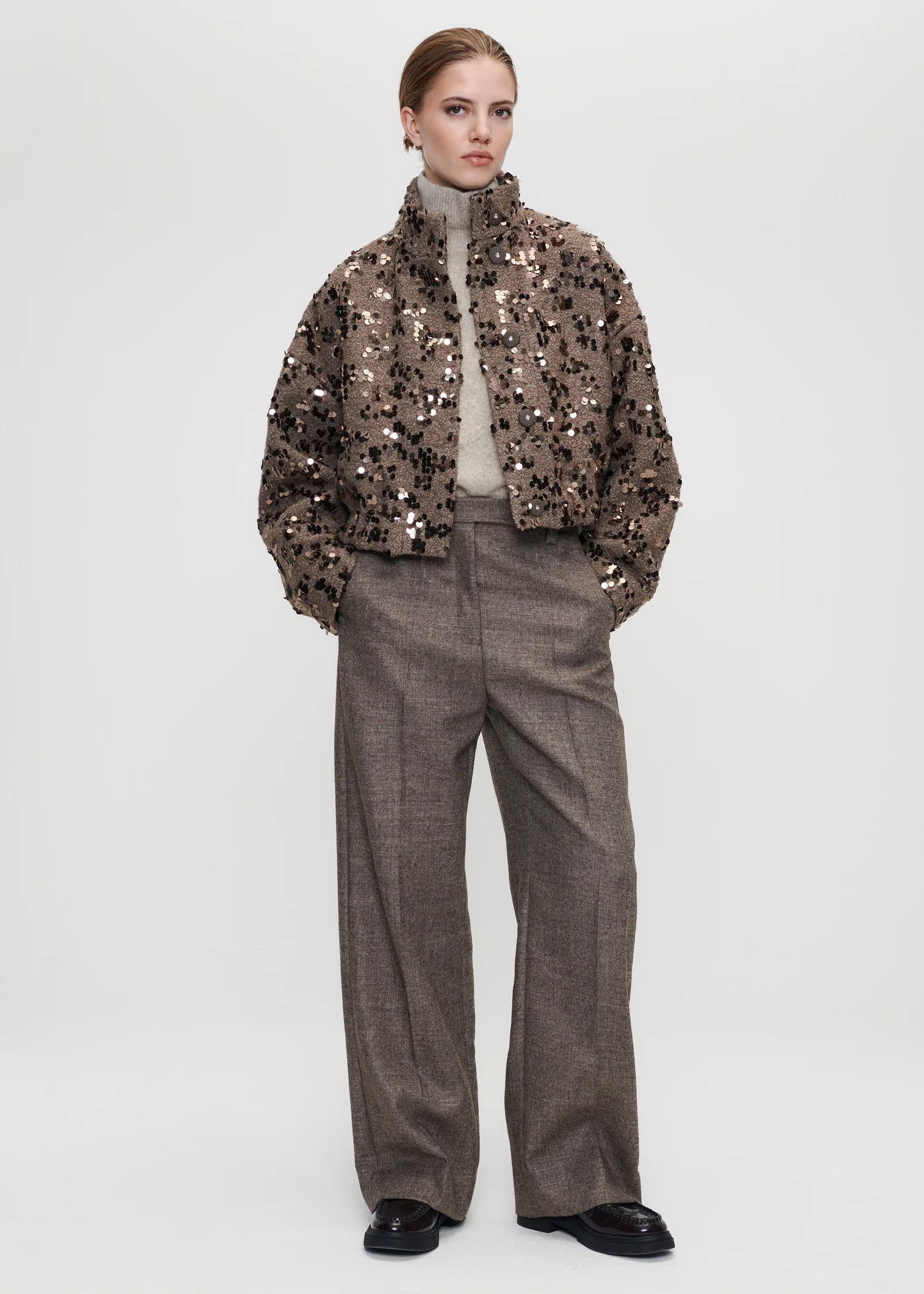 Paillettenjacke aus Wolle