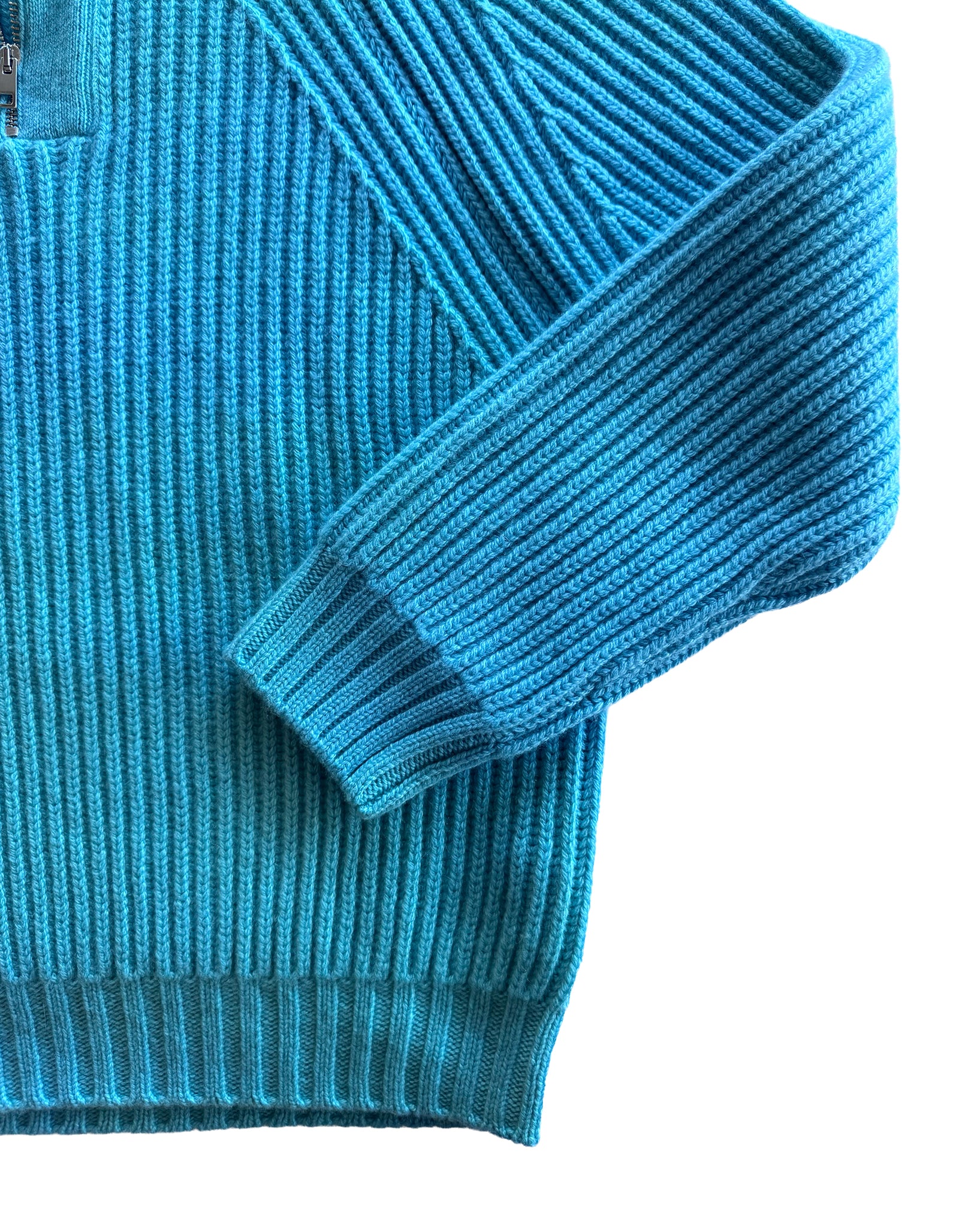 MICHEL RIB CASHMERE HALF ZIP