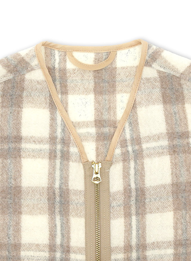 Check Wool Sherpa-Vest