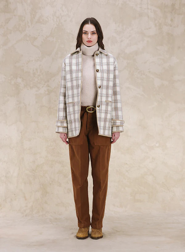 Danielle Jacke aus Wolle mit Karomuster